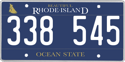 RI license plate 338545