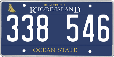 RI license plate 338546