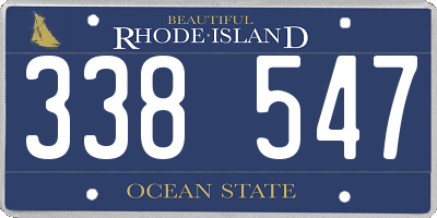 RI license plate 338547