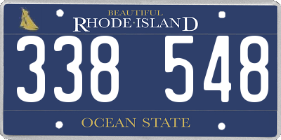 RI license plate 338548