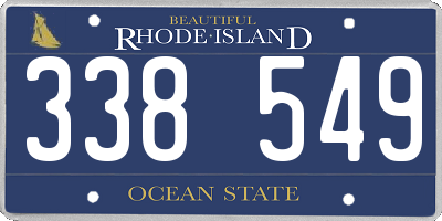 RI license plate 338549