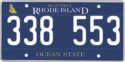 RI license plate 338553