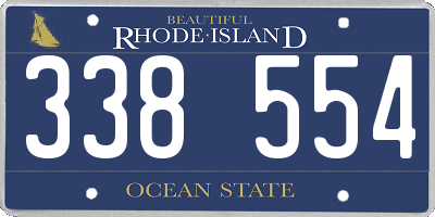 RI license plate 338554