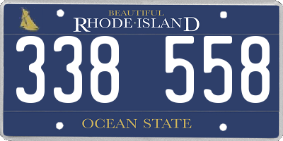 RI license plate 338558