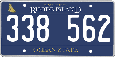 RI license plate 338562