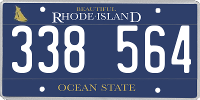 RI license plate 338564