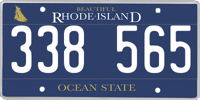 RI license plate 338565