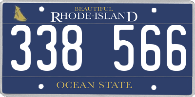 RI license plate 338566