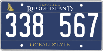 RI license plate 338567