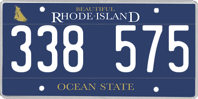 RI license plate 338575