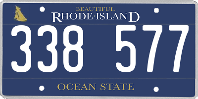RI license plate 338577