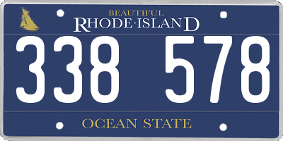 RI license plate 338578