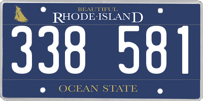 RI license plate 338581