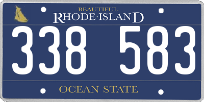 RI license plate 338583