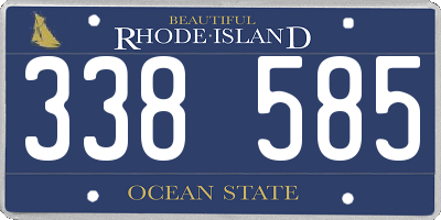 RI license plate 338585