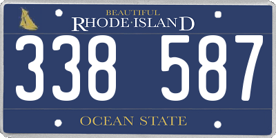 RI license plate 338587