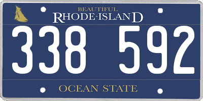 RI license plate 338592