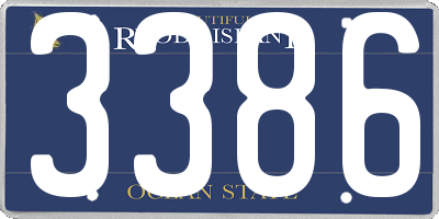 RI license plate 3386
