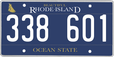 RI license plate 338601