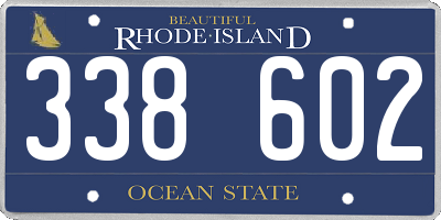 RI license plate 338602