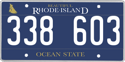 RI license plate 338603
