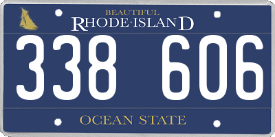 RI license plate 338606