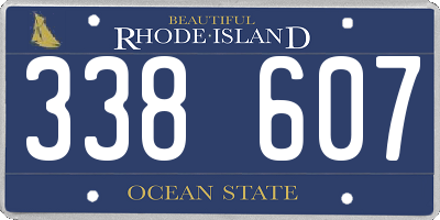 RI license plate 338607