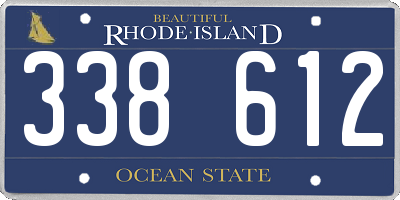RI license plate 338612