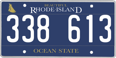 RI license plate 338613