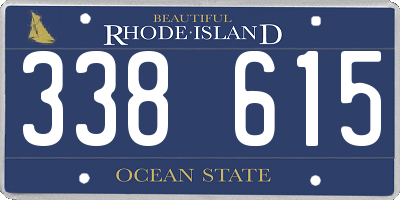 RI license plate 338615