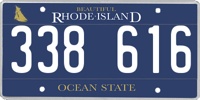 RI license plate 338616