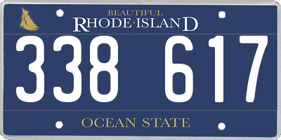 RI license plate 338617