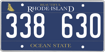 RI license plate 338630