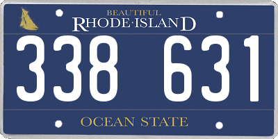 RI license plate 338631