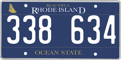 RI license plate 338634