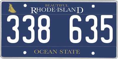 RI license plate 338635
