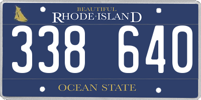 RI license plate 338640