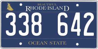 RI license plate 338642