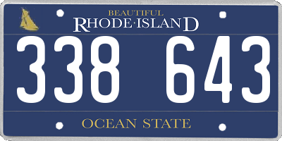 RI license plate 338643