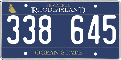 RI license plate 338645