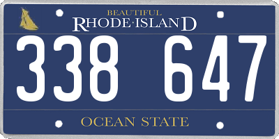 RI license plate 338647