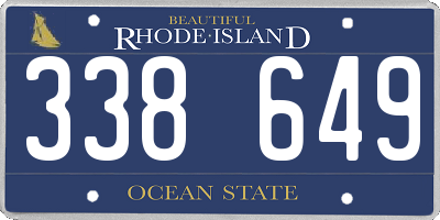 RI license plate 338649