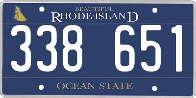 RI license plate 338651