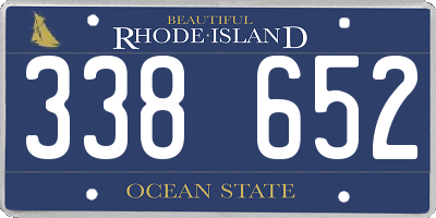 RI license plate 338652