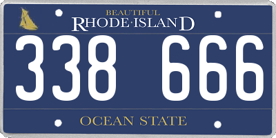 RI license plate 338666