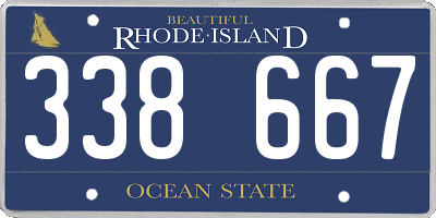 RI license plate 338667