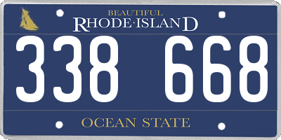 RI license plate 338668