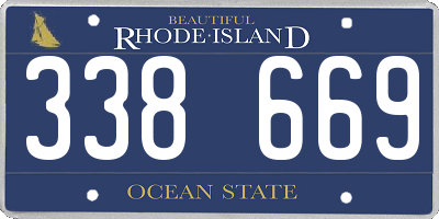 RI license plate 338669