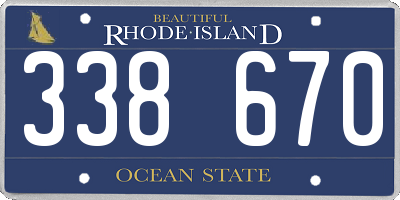 RI license plate 338670