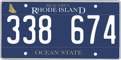 RI license plate 338674